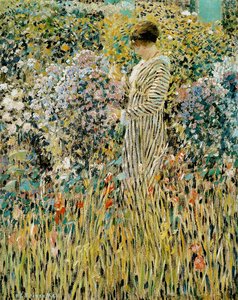 Lady in a Garden Francais: Kvinne i en hage